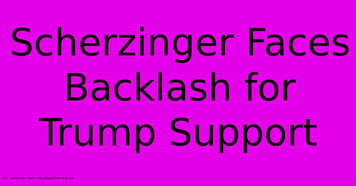 Scherzinger Faces Backlash For Trump Support