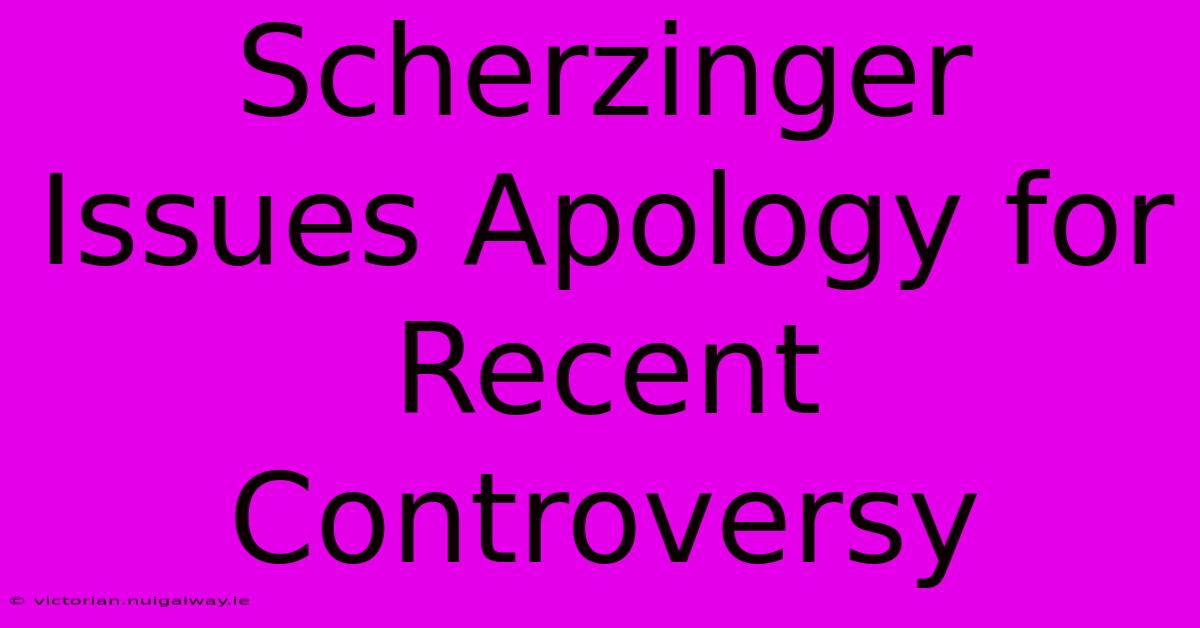 Scherzinger Issues Apology For Recent Controversy