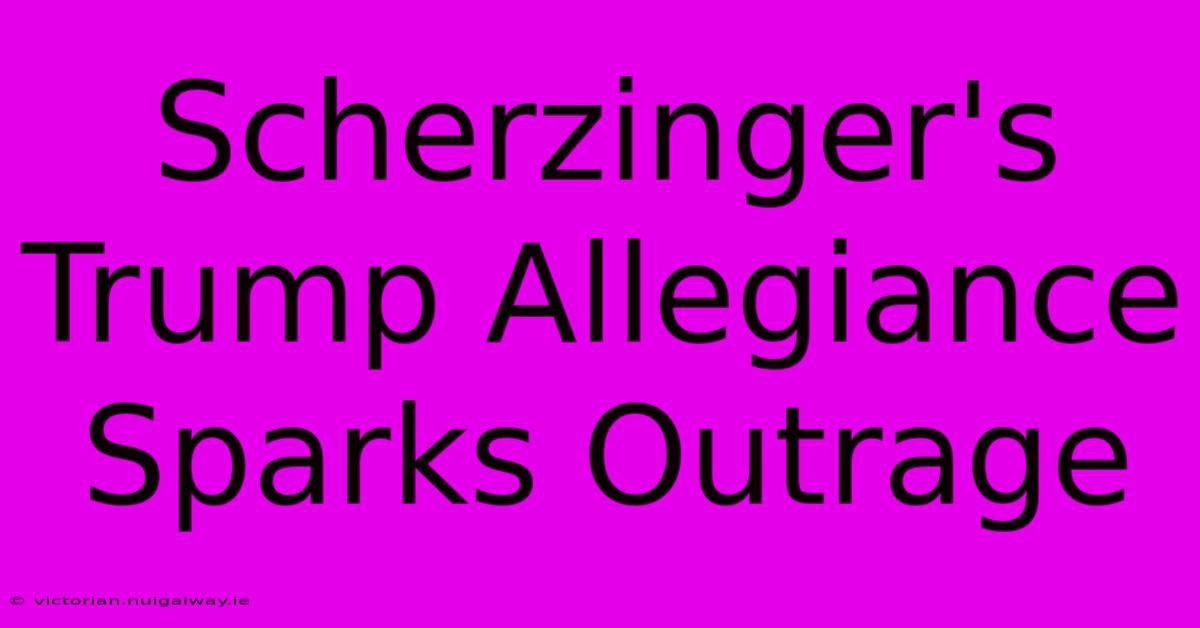 Scherzinger's Trump Allegiance Sparks Outrage