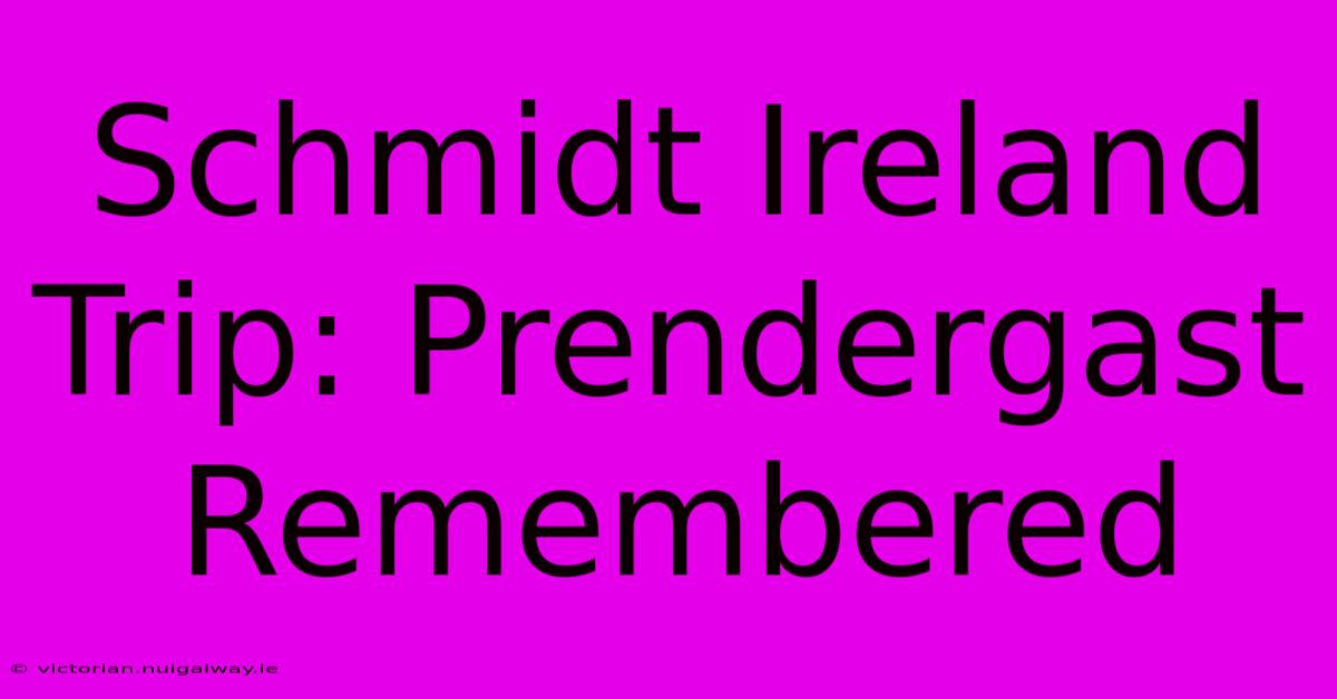 Schmidt Ireland Trip: Prendergast Remembered