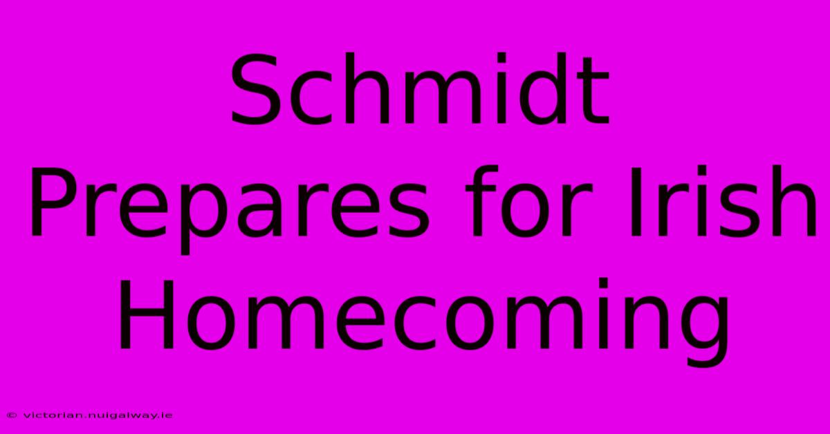 Schmidt Prepares For Irish Homecoming