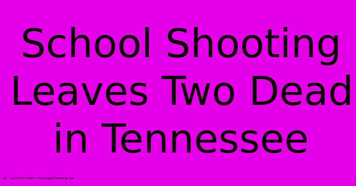 School Shooting Leaves Two Dead In Tennessee