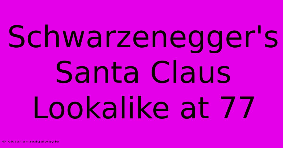 Schwarzenegger's Santa Claus Lookalike At 77