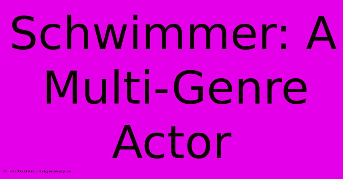 Schwimmer: A Multi-Genre Actor