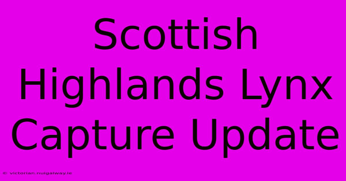 Scottish Highlands Lynx Capture Update