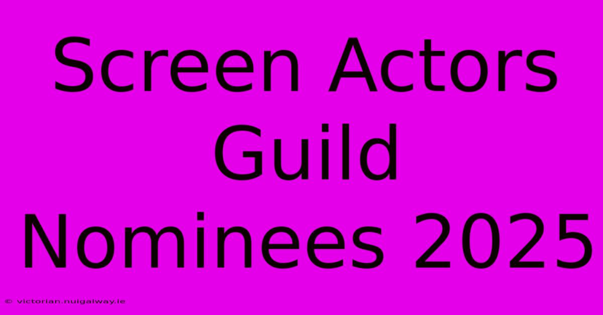 Screen Actors Guild Nominees 2025