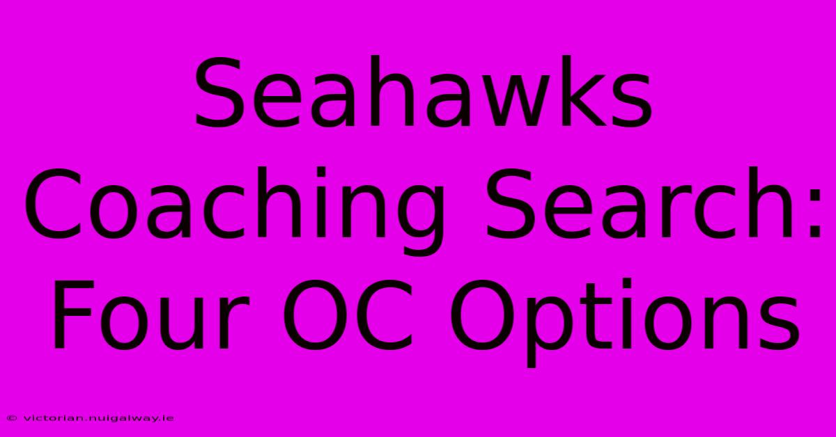 Seahawks Coaching Search: Four OC Options