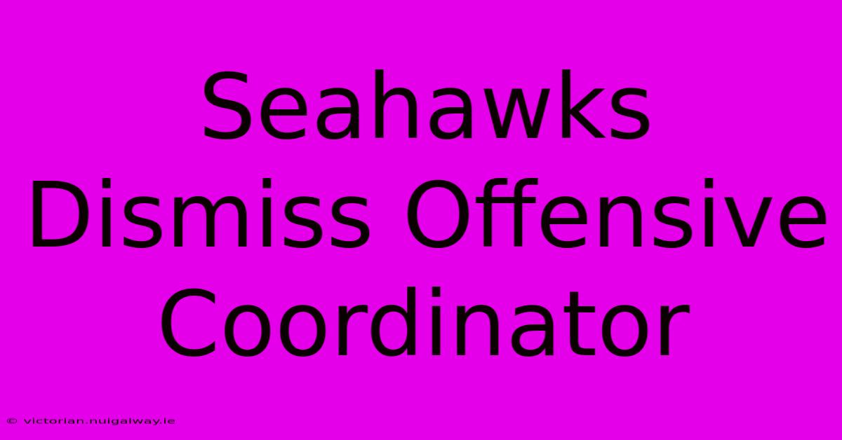 Seahawks Dismiss Offensive Coordinator