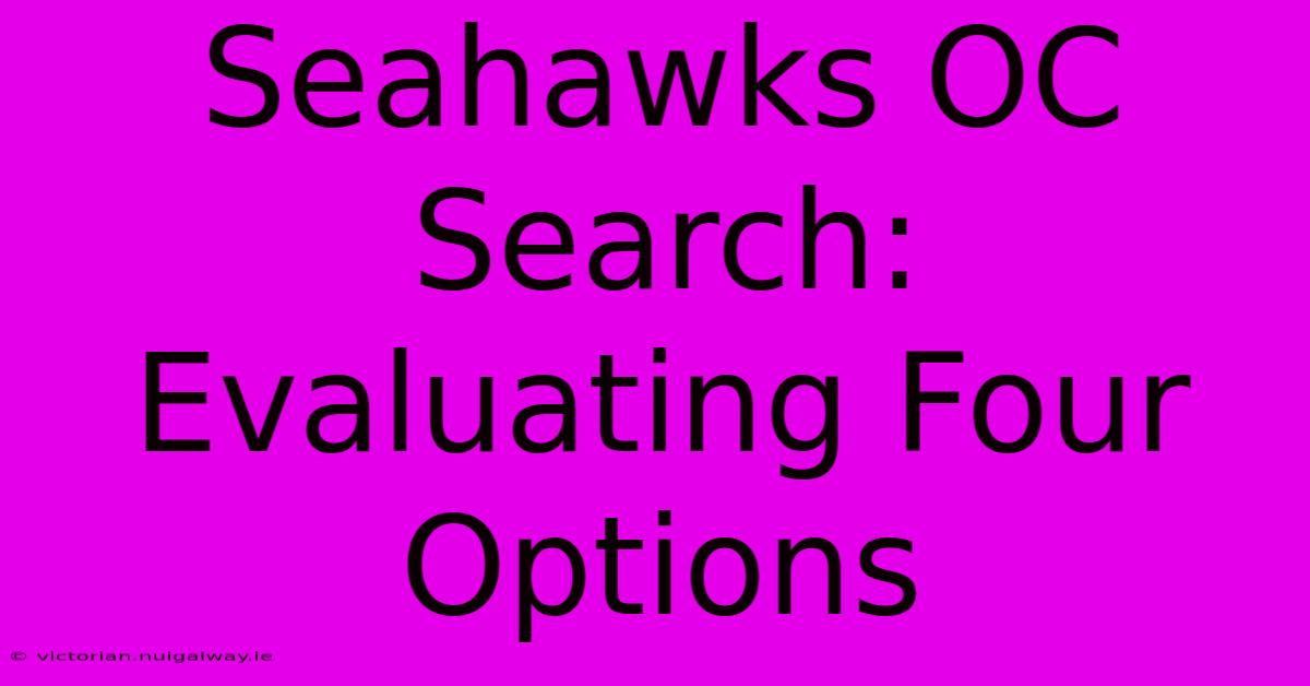 Seahawks OC Search:  Evaluating Four Options