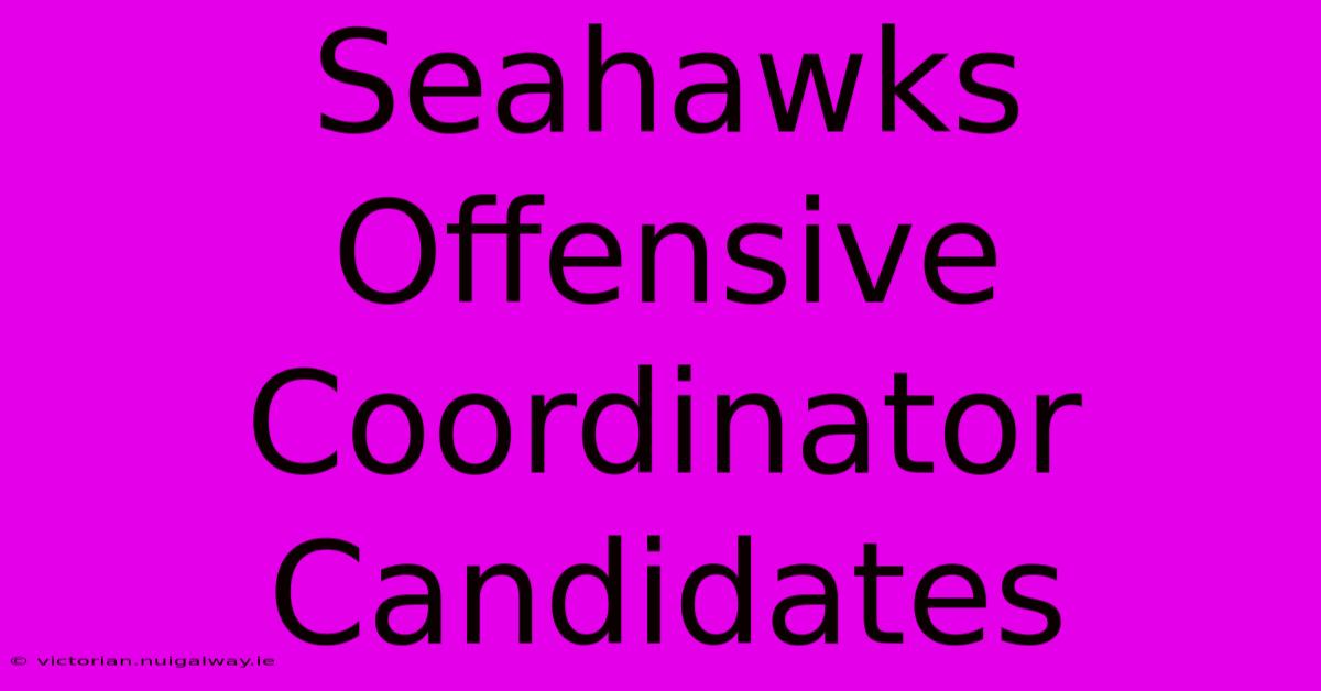 Seahawks Offensive Coordinator Candidates