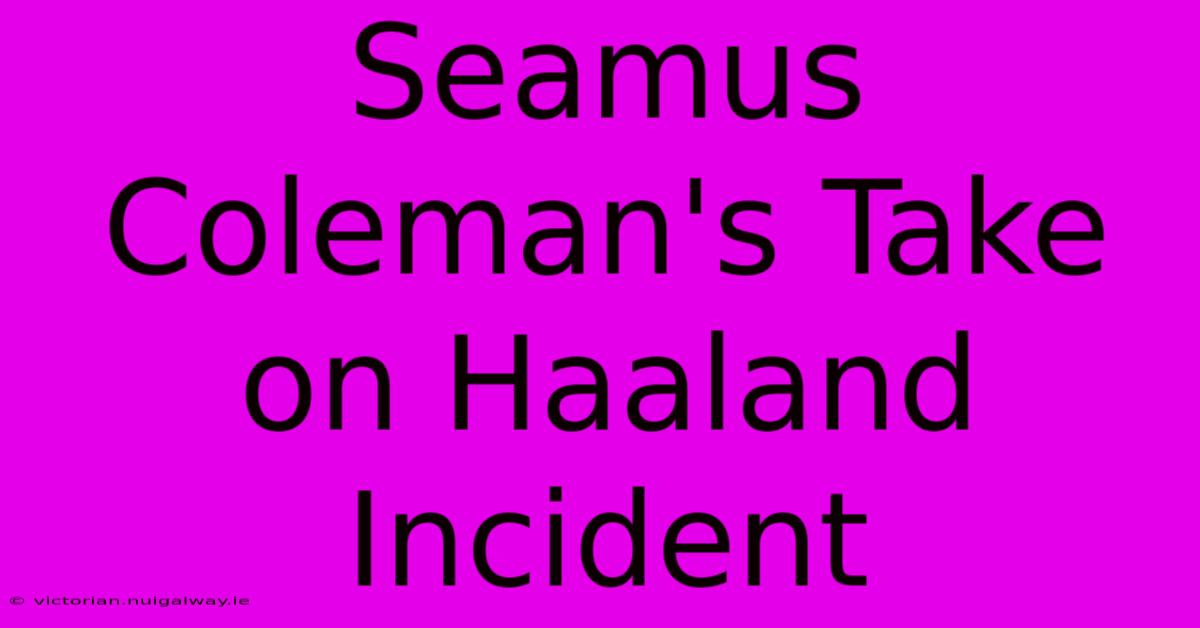 Seamus Coleman's Take On Haaland Incident