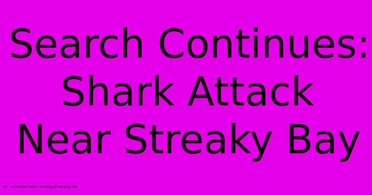 Search Continues: Shark Attack Near Streaky Bay