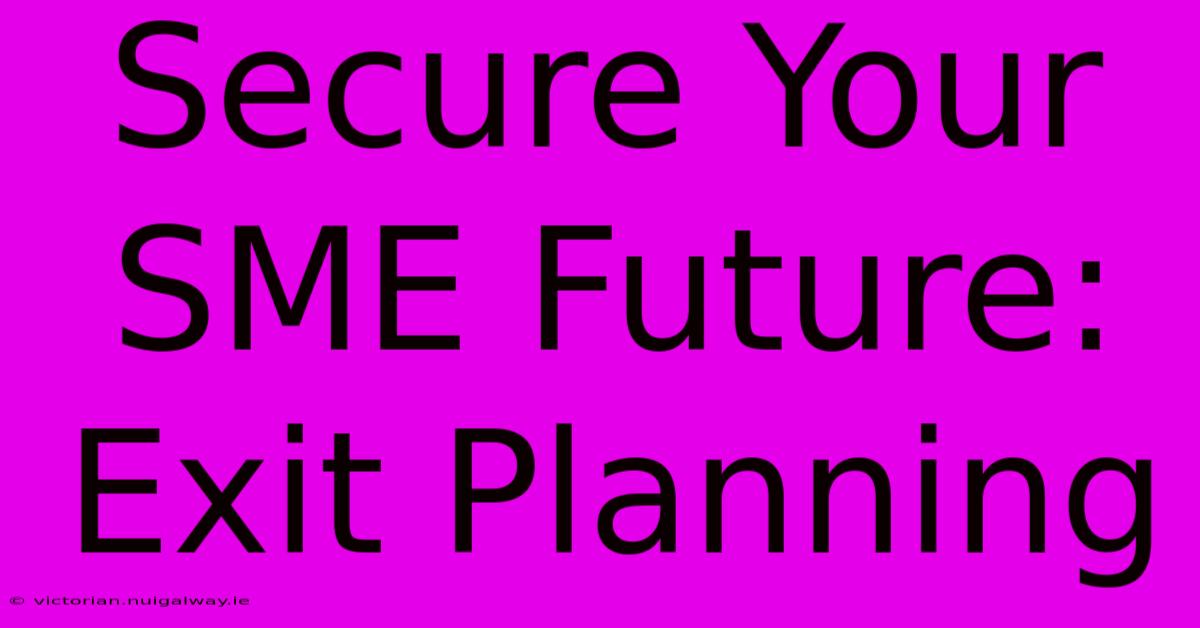 Secure Your SME Future: Exit Planning