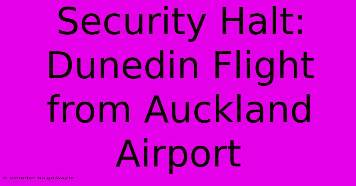 Security Halt: Dunedin Flight From Auckland Airport