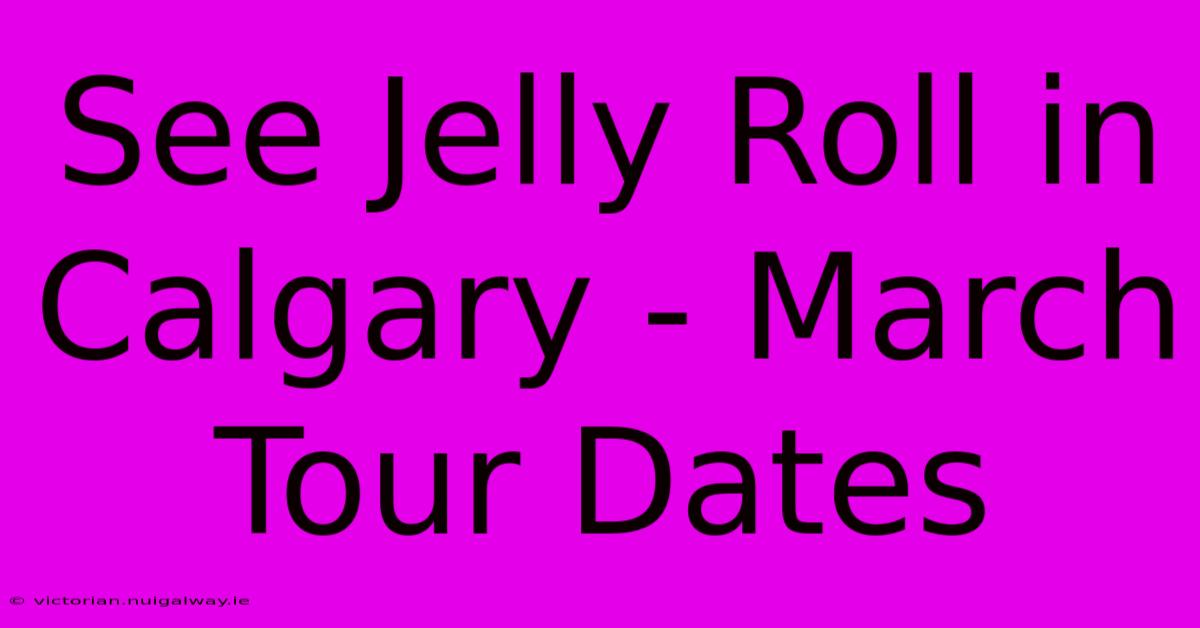 See Jelly Roll In Calgary - March Tour Dates