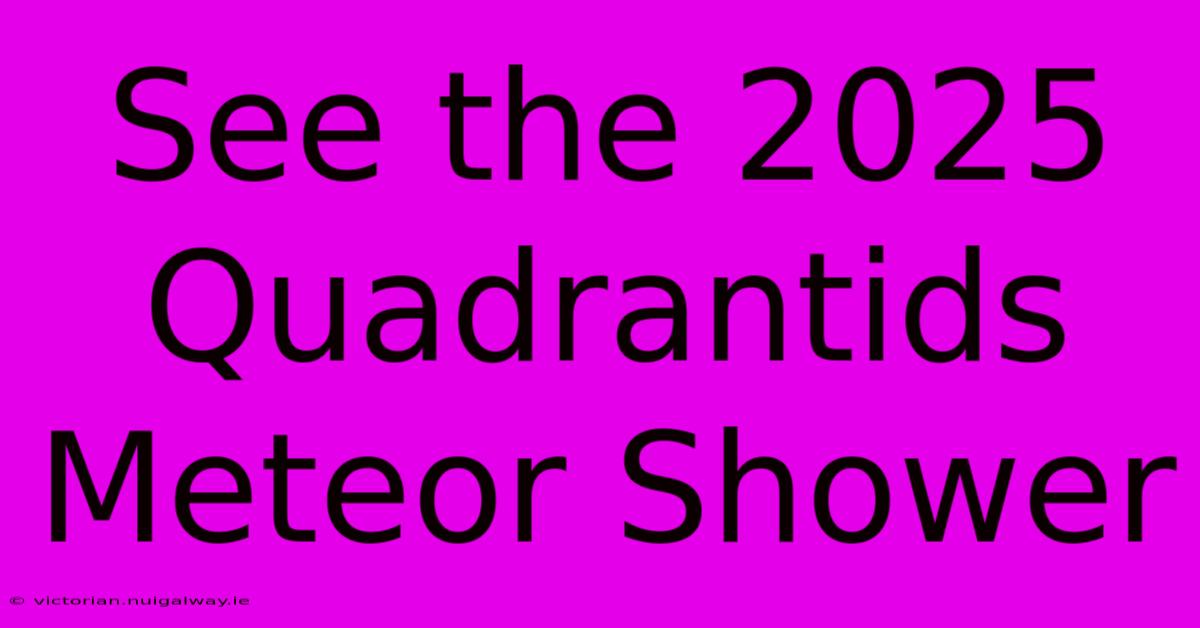 See The 2025 Quadrantids Meteor Shower