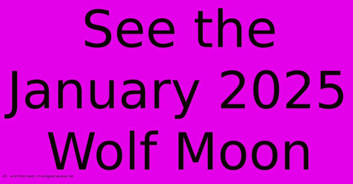 See The January 2025 Wolf Moon