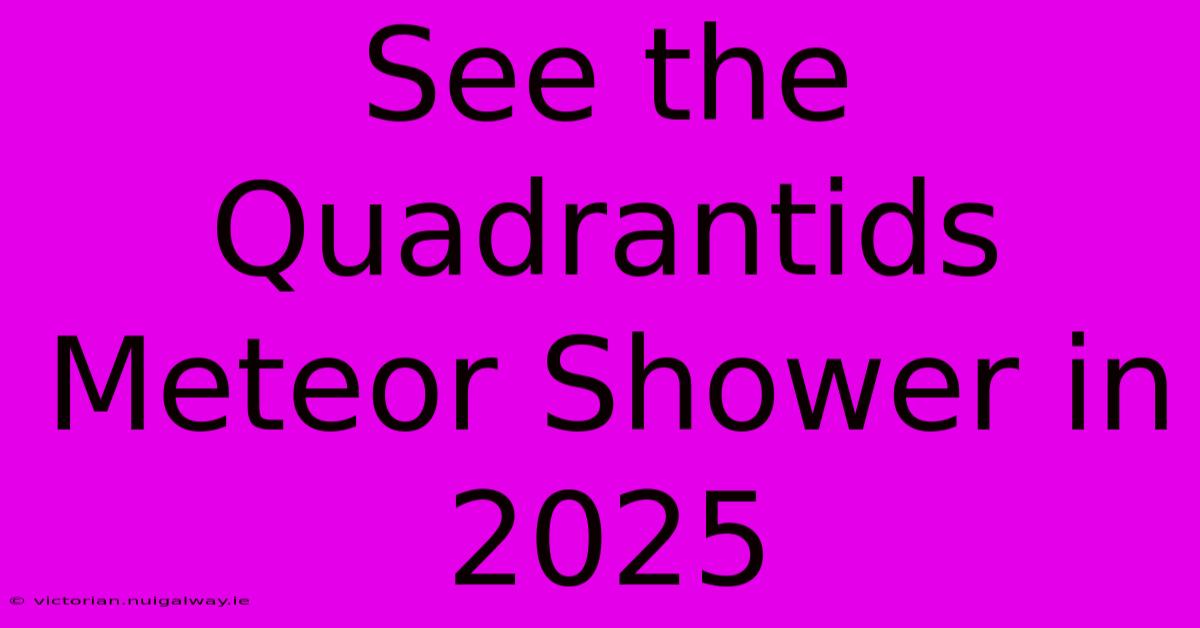 See The Quadrantids Meteor Shower In 2025