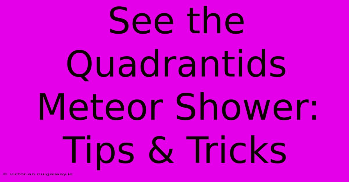 See The Quadrantids Meteor Shower: Tips & Tricks