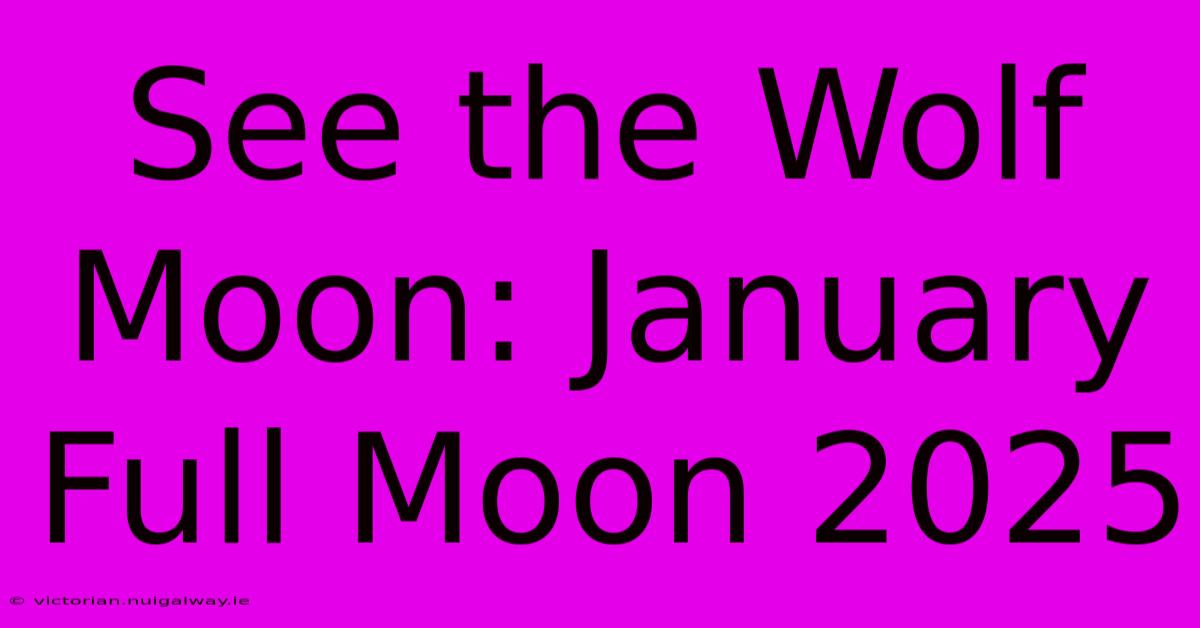 See The Wolf Moon: January Full Moon 2025