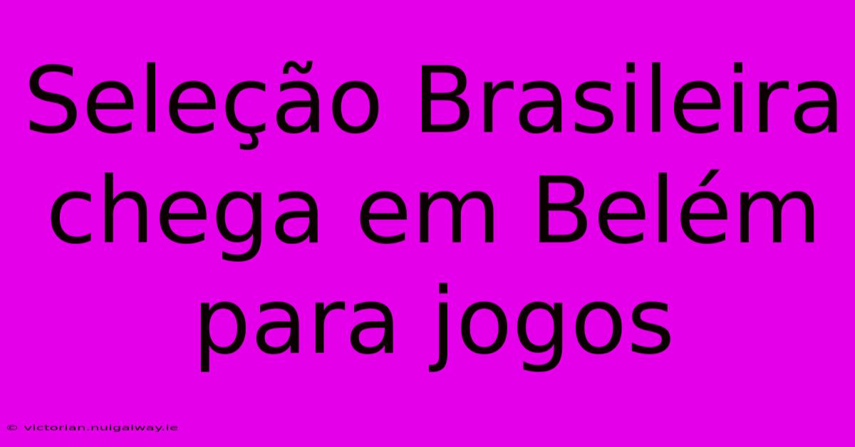 Seleção Brasileira Chega Em Belém Para Jogos