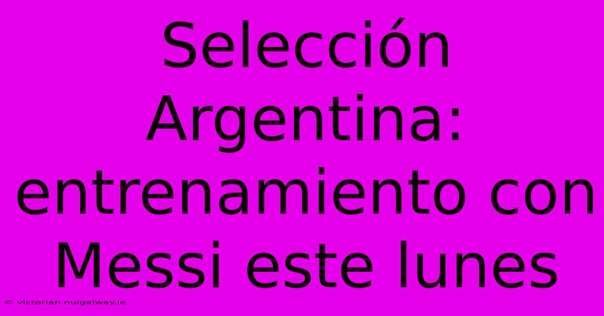 Selección Argentina: Entrenamiento Con Messi Este Lunes