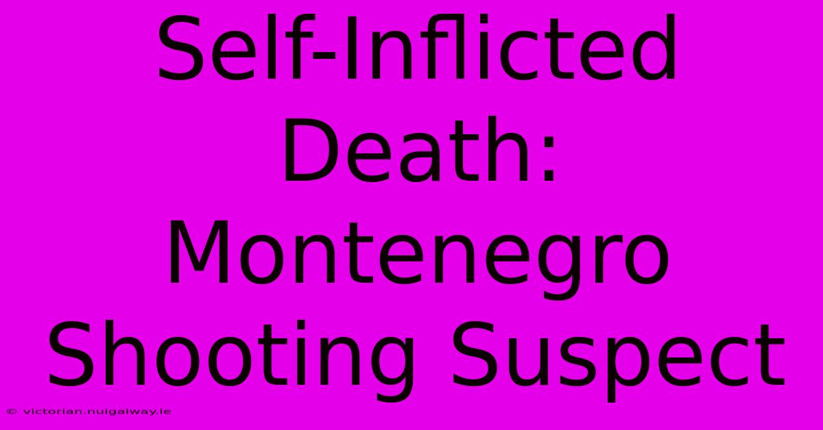 Self-Inflicted Death: Montenegro Shooting Suspect