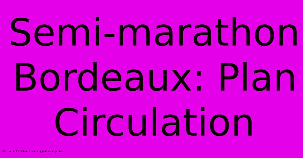 Semi-marathon Bordeaux: Plan Circulation