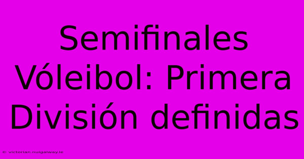 Semifinales Vóleibol: Primera División Definidas