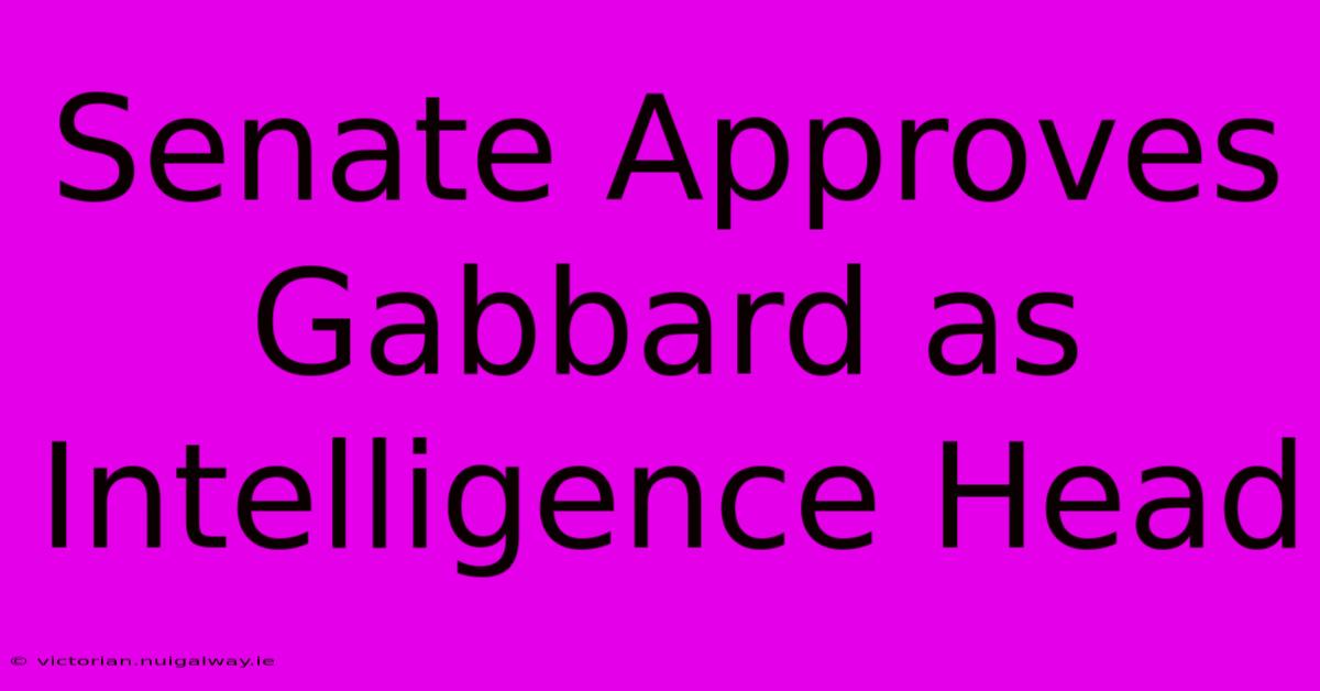 Senate Approves Gabbard As Intelligence Head