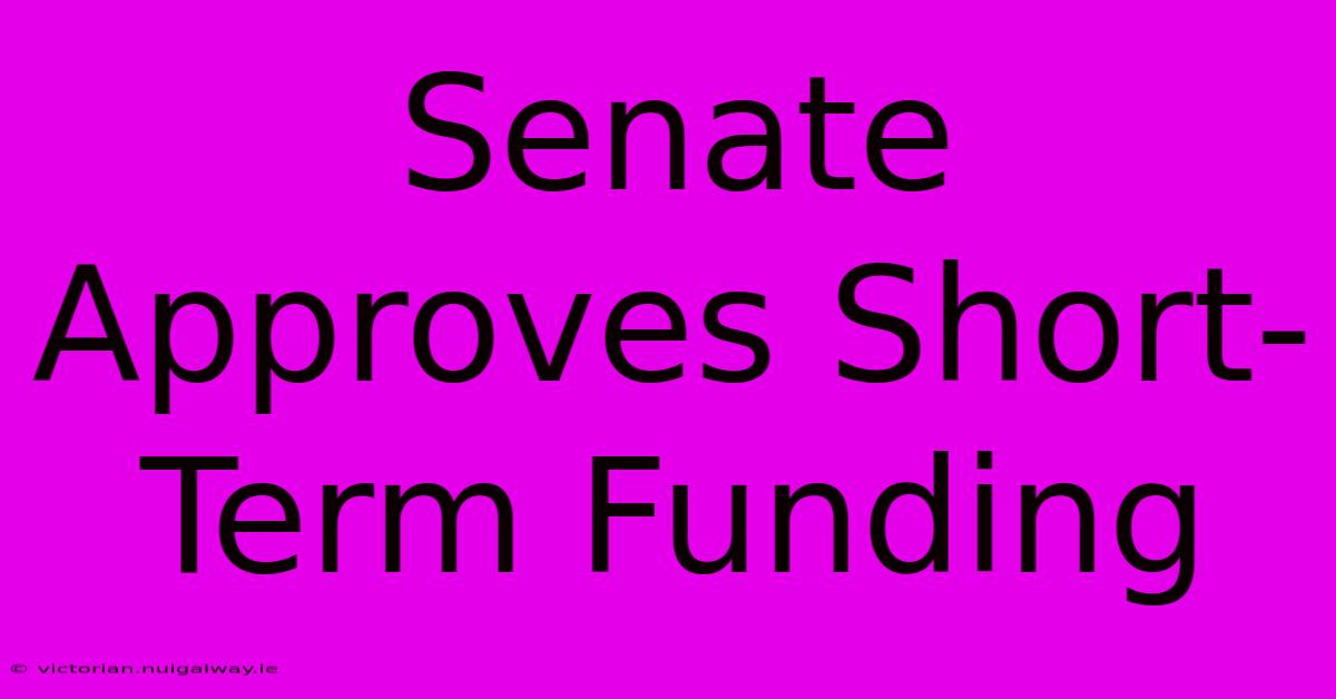 Senate Approves Short-Term Funding