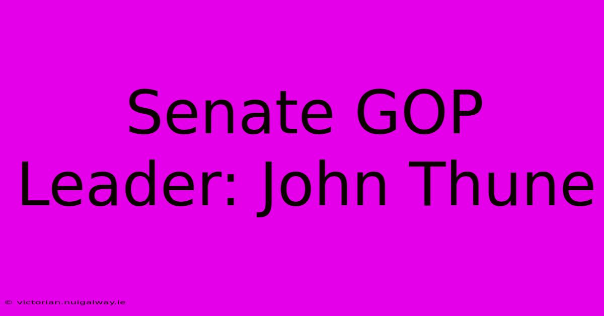 Senate GOP Leader: John Thune