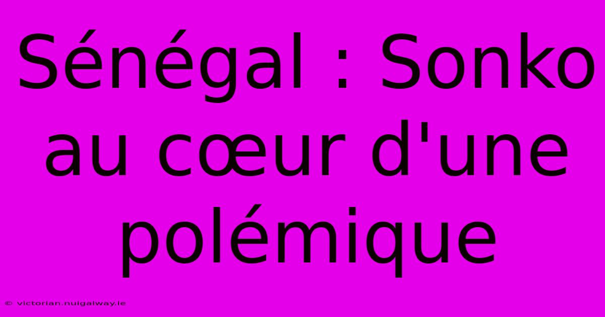 Sénégal : Sonko Au Cœur D'une Polémique