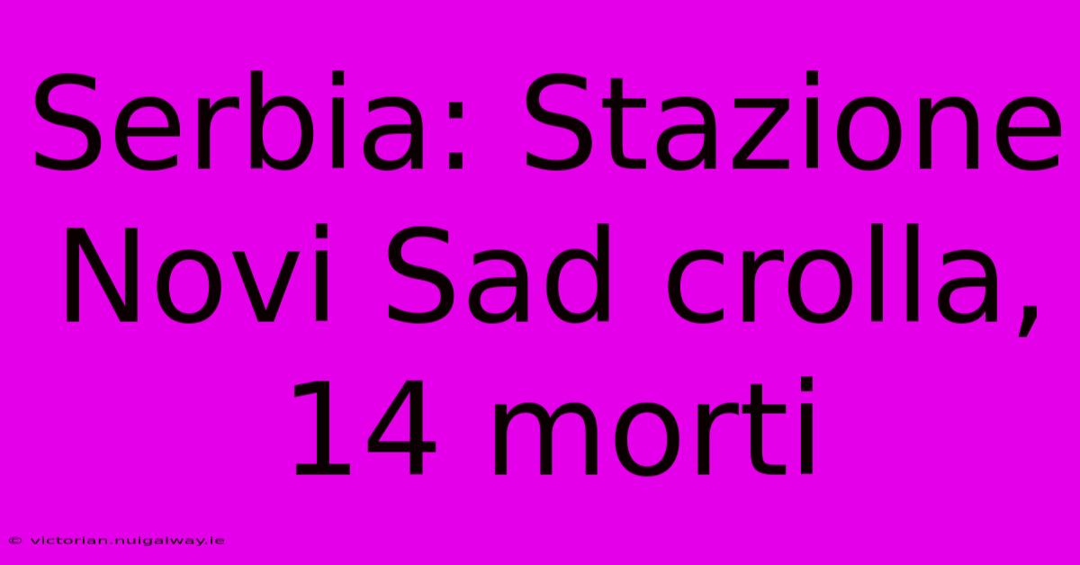 Serbia: Stazione Novi Sad Crolla, 14 Morti