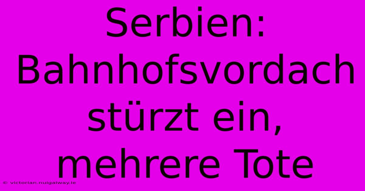 Serbien: Bahnhofsvordach Stürzt Ein, Mehrere Tote