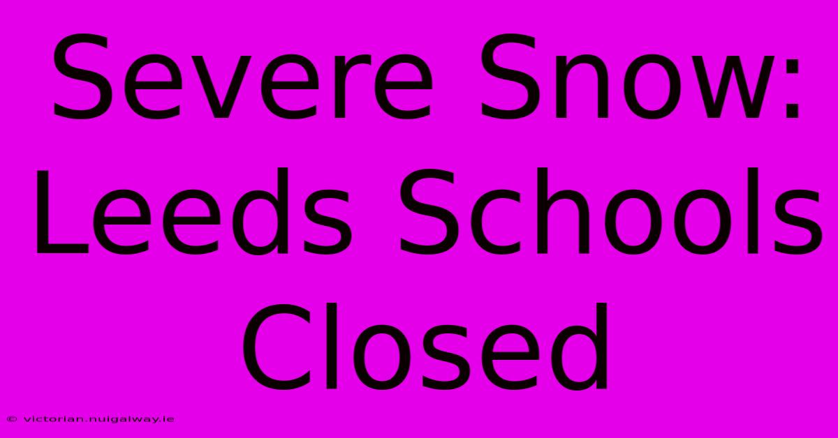 Severe Snow: Leeds Schools Closed