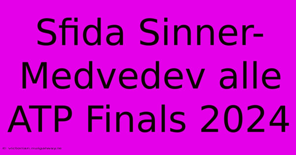 Sfida Sinner-Medvedev Alle ATP Finals 2024