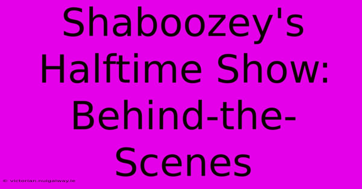 Shaboozey's Halftime Show: Behind-the-Scenes