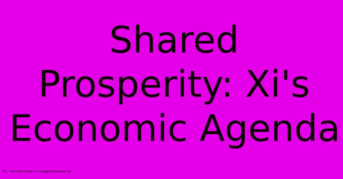 Shared Prosperity: Xi's Economic Agenda