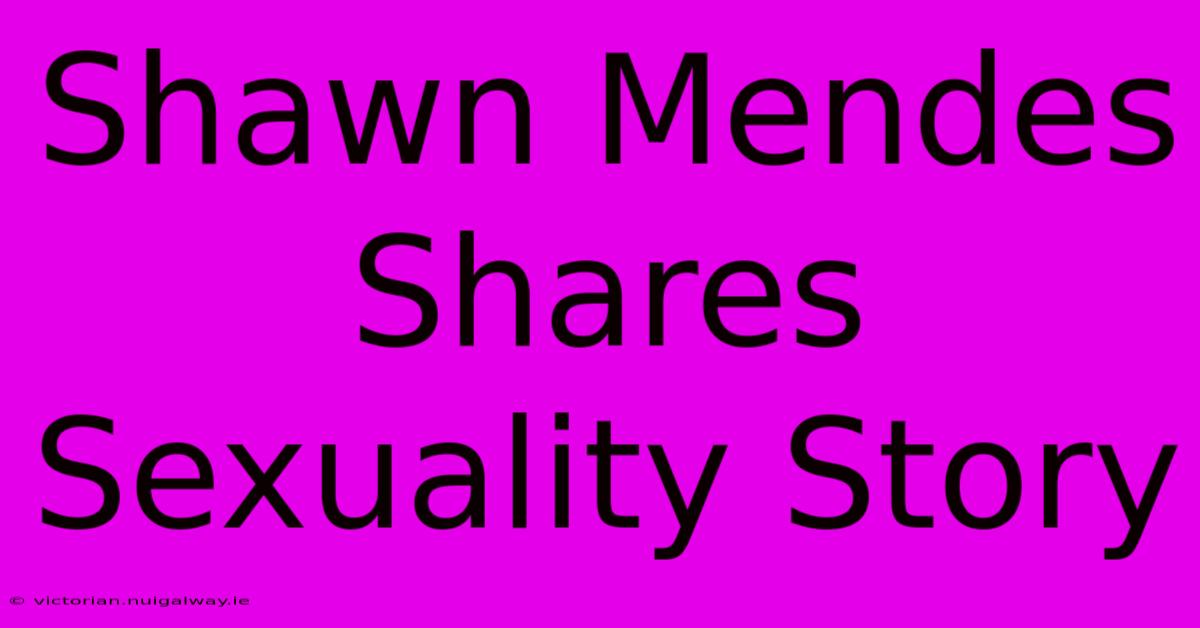 Shawn Mendes Shares Sexuality Story