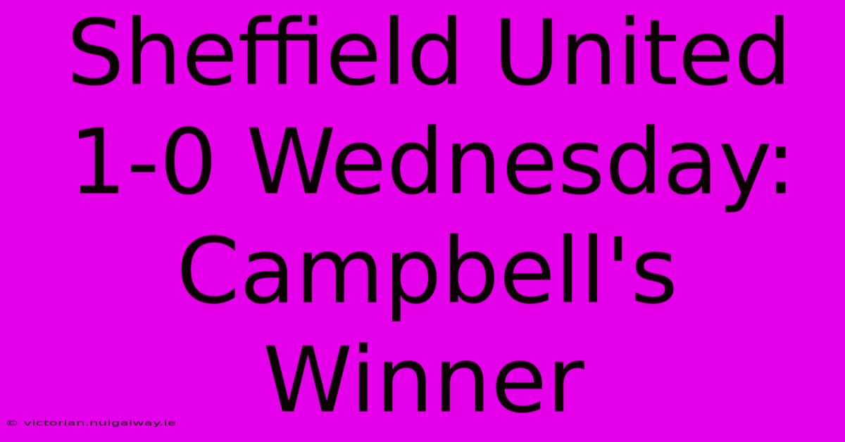 Sheffield United 1-0 Wednesday: Campbell's Winner