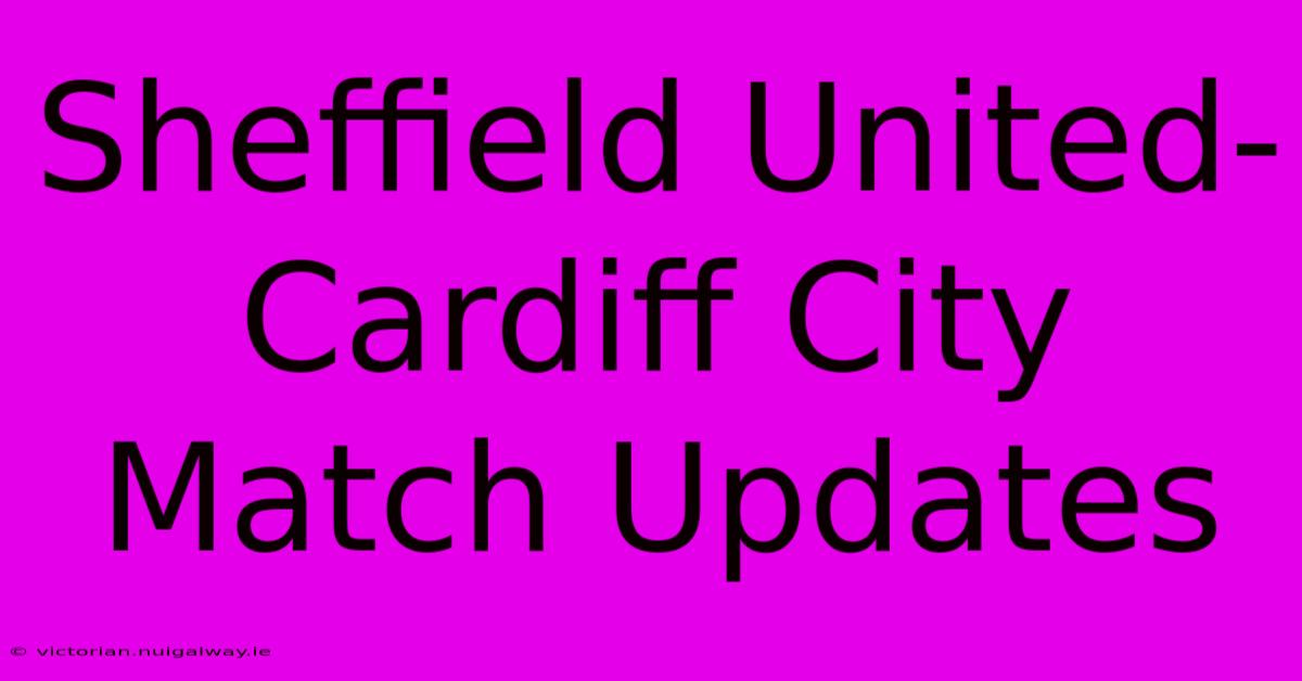 Sheffield United-Cardiff City Match Updates