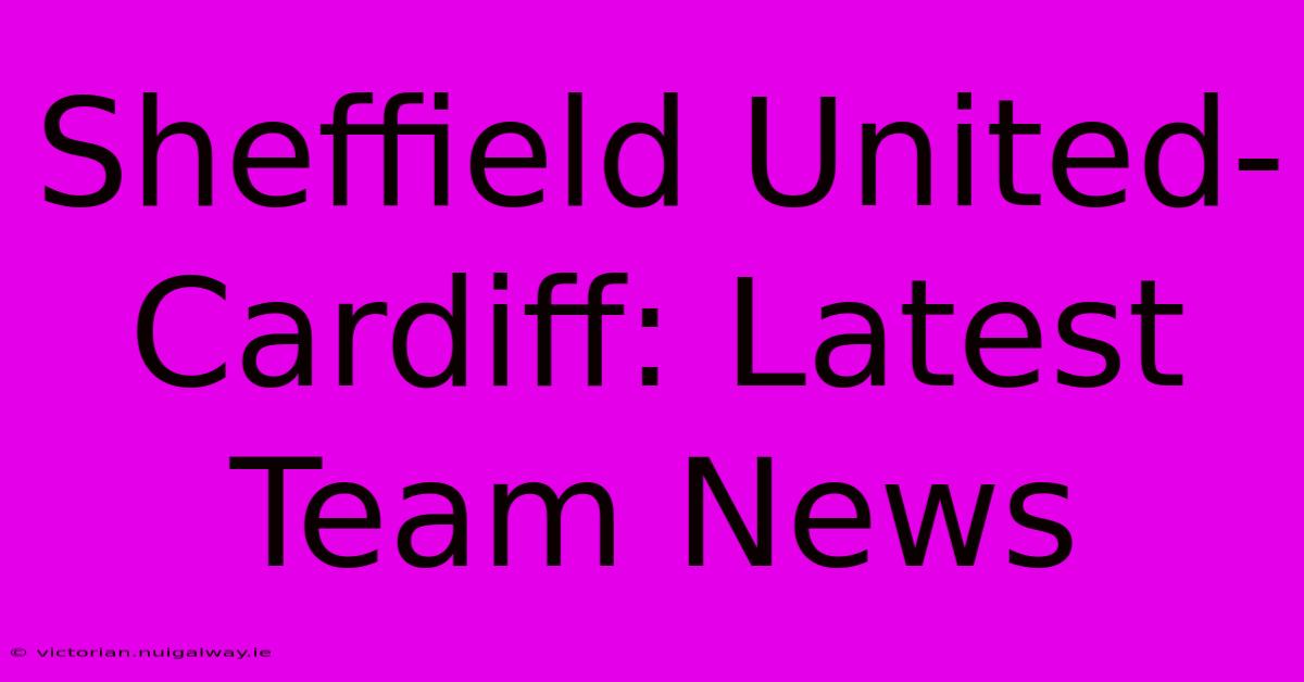 Sheffield United-Cardiff: Latest Team News