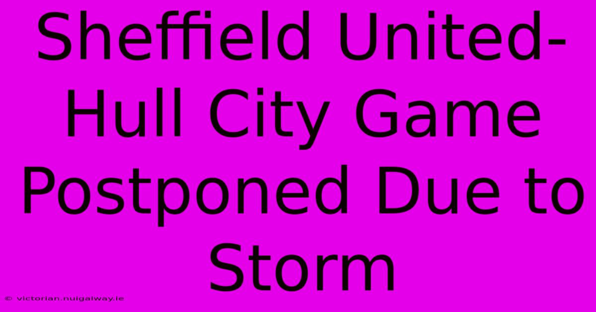 Sheffield United-Hull City Game Postponed Due To Storm