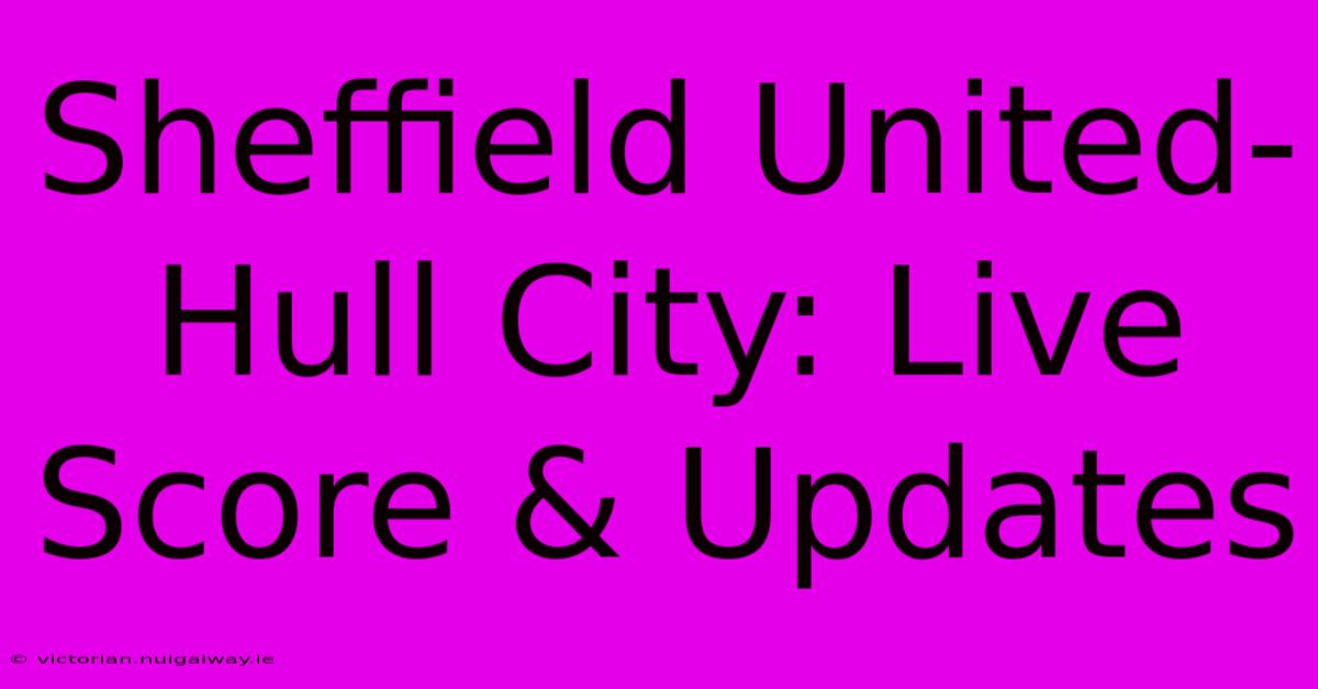 Sheffield United-Hull City: Live Score & Updates