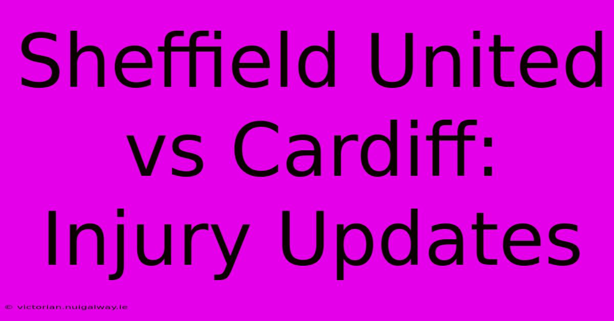 Sheffield United Vs Cardiff: Injury Updates