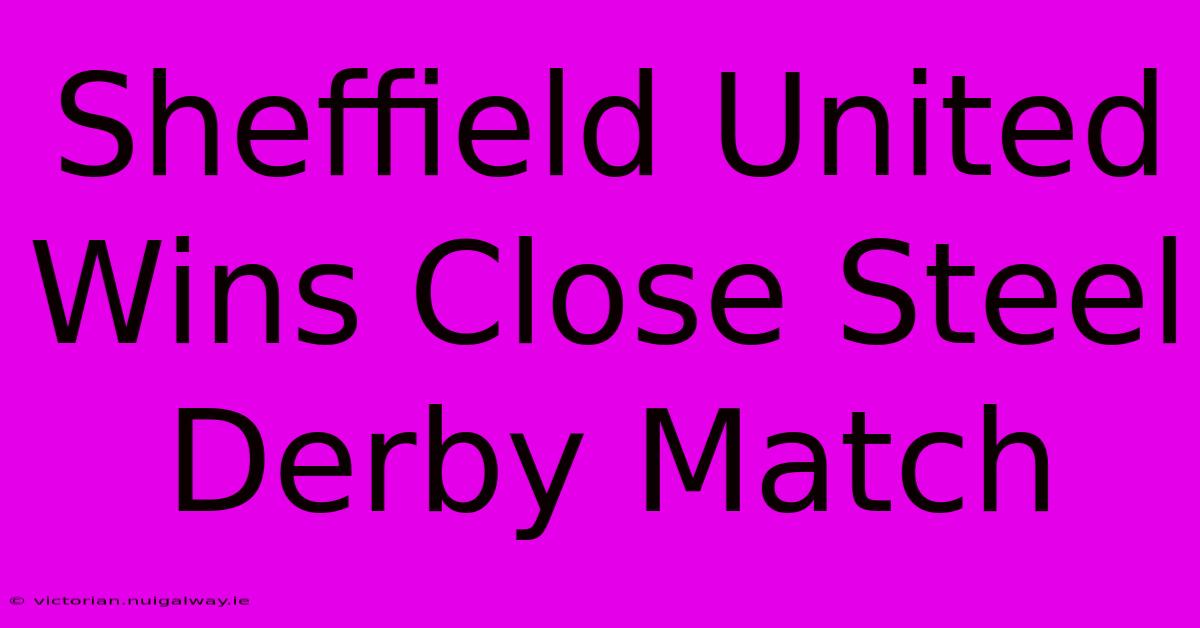 Sheffield United Wins Close Steel Derby Match 