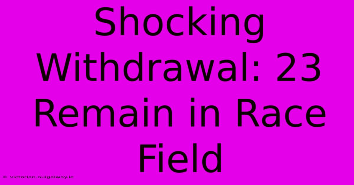 Shocking Withdrawal: 23 Remain In Race Field