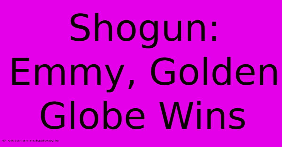 Shogun: Emmy, Golden Globe Wins