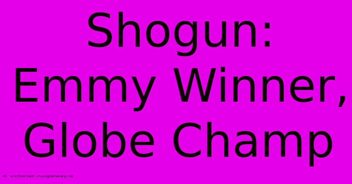 Shogun: Emmy Winner, Globe Champ